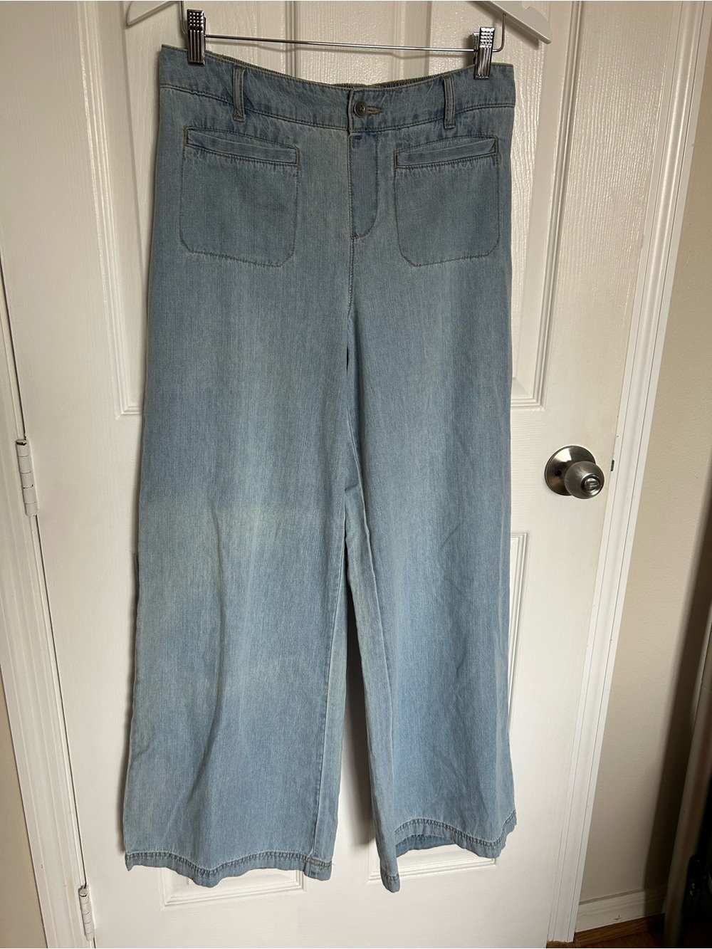 Happily Gray Beachy Wide Leg Light Wash Sailor Jeans 100% Cotton Size S
